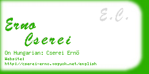 erno cserei business card